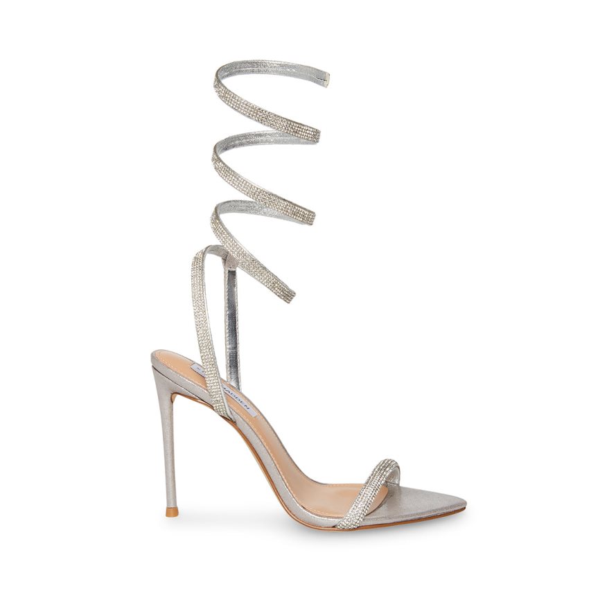 Silver Steve Madden Bali Women\'s Heels Sandals | PH 5789BUQ